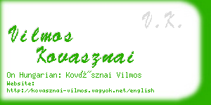 vilmos kovasznai business card